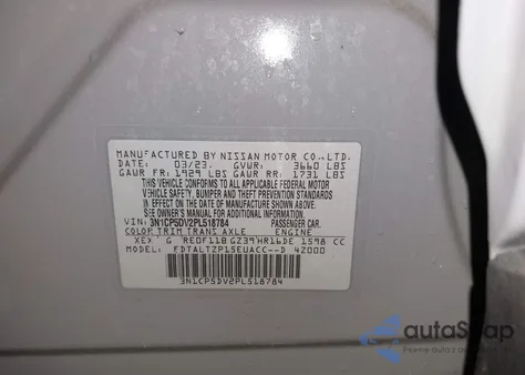 2023 Nissan Kicks Sr Xtronic Cvt from USA, damaged, VIN 3N1CP5DV2PL518784